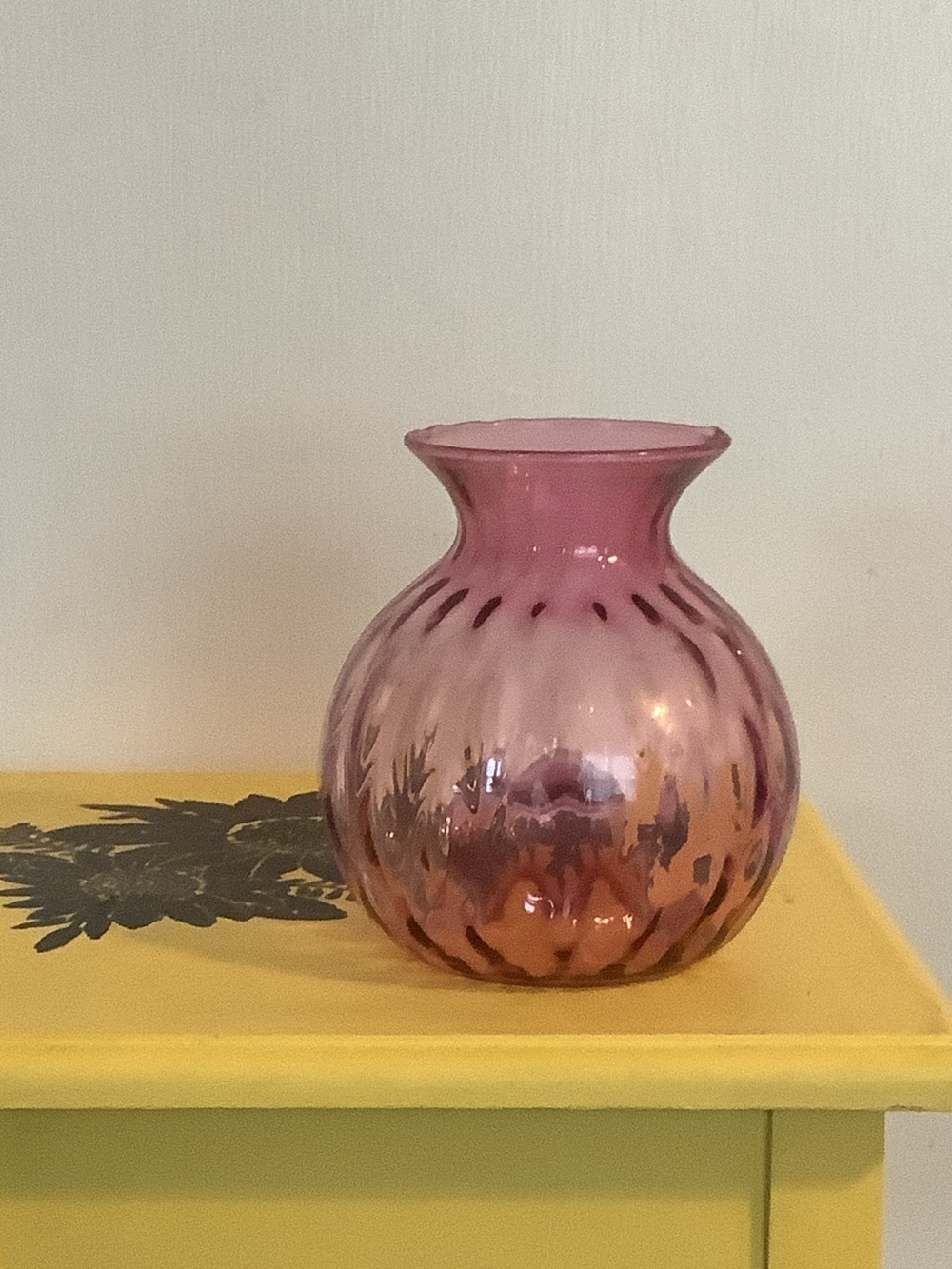 Pink Blown Glass Decorative Vase